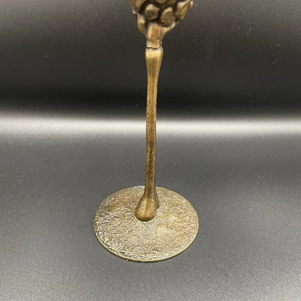 Skeleton Hand Fluted Champagne Glass‎ Gold Metal Base Clear Glass Halloween